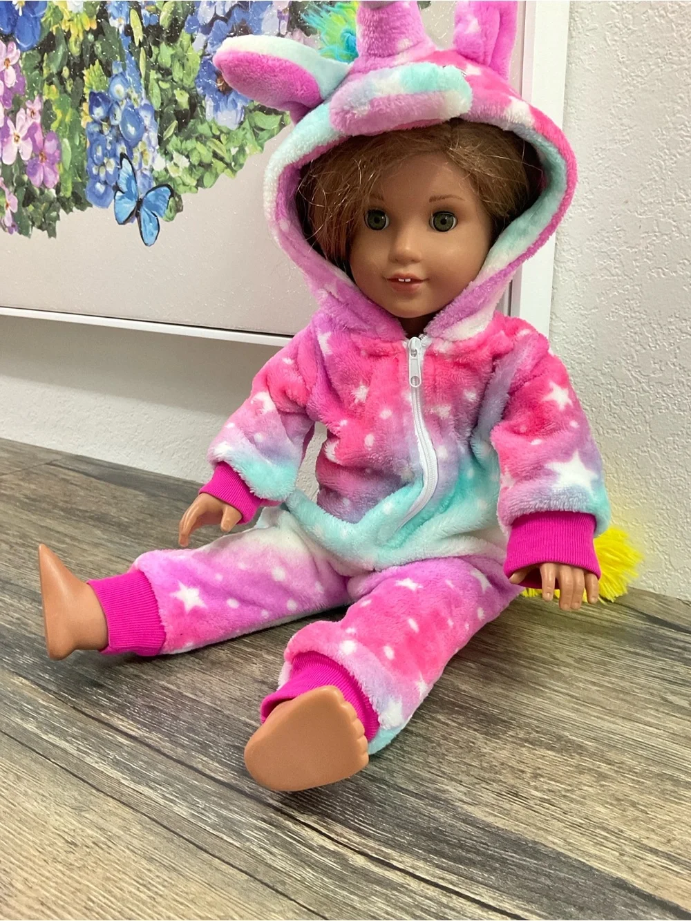 American Girl Doll 2014 18” With Unicorn Faux Fur Outfit